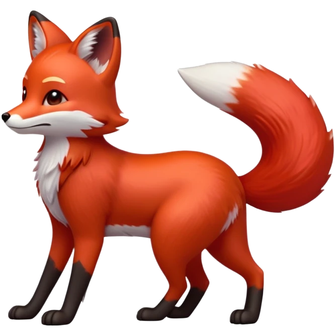 cinematic-[fox]-realistic-full-body-standing on all fours-emoji,-tail-tucked-close,-head-tilted-dramatically,-fox-[red]-fur,-simplified-yet-realistic-focused-features,-highly-detailed,-glowing-with-an-almost-sarcastic-glow  emoji