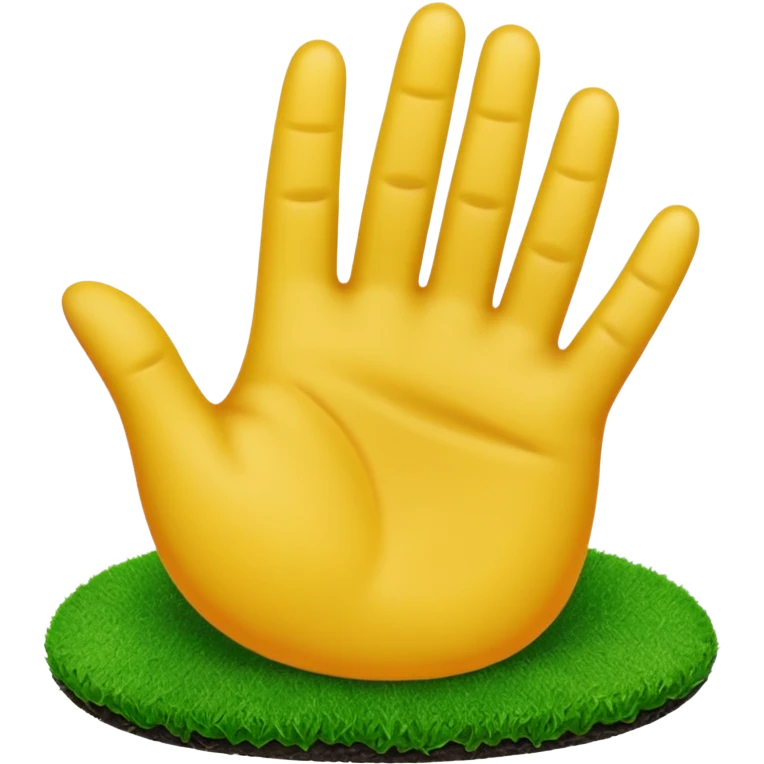 an emoji hand touching green turf  emoji