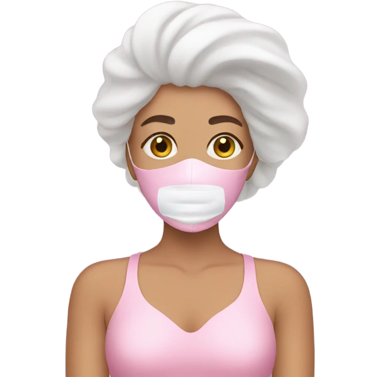 spa pink face mask emoji