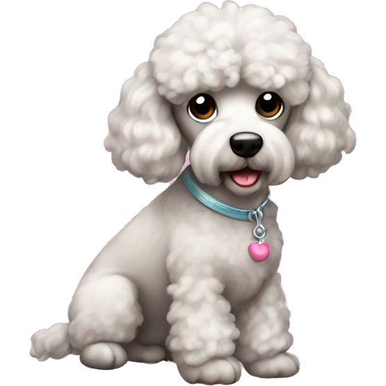 Perro poodle rosado emoji