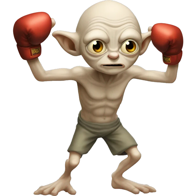 gollum wearing boxing gloves emoji