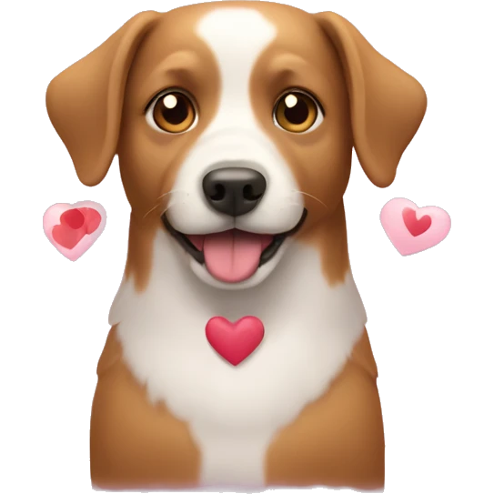 Dog with hearts emoji