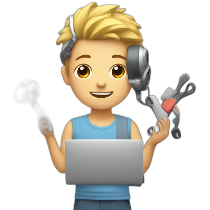 kid multitasking with 2 things at once emoji