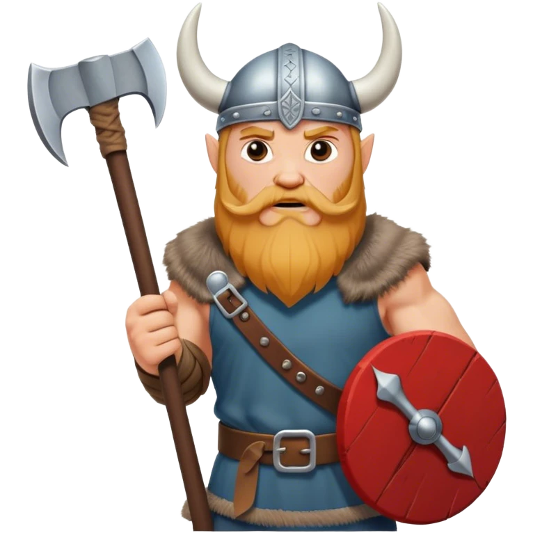 realistic Danish Viking with an ax in his hands emoji