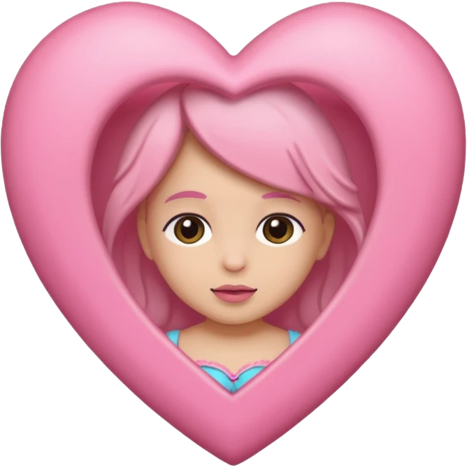 corazon creciente rosa iphone en color rosa bebé  emoji