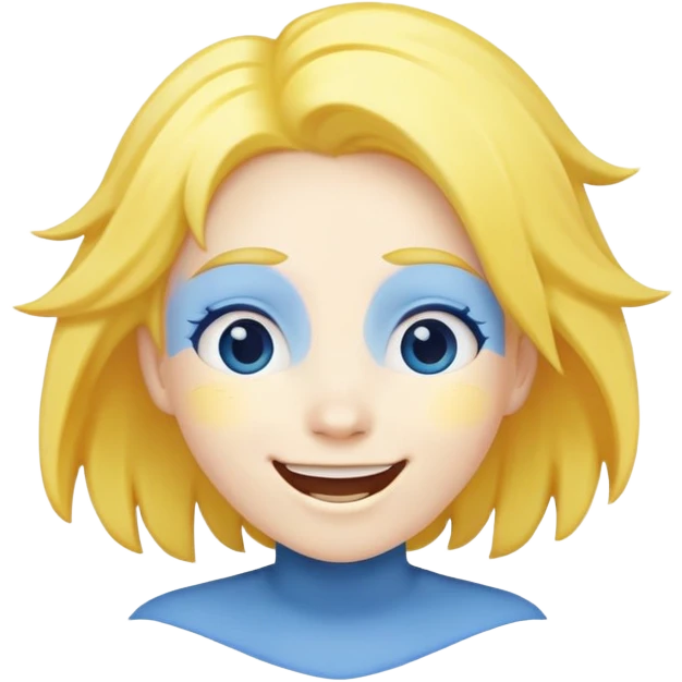 Joy blue character with yellow hair emoji