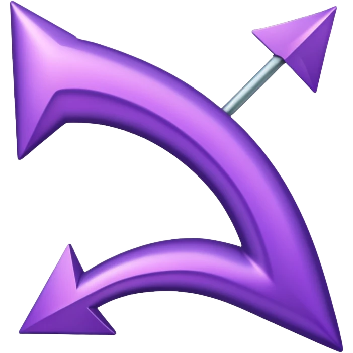arrow curved emoji-style purple colour only one point emoji