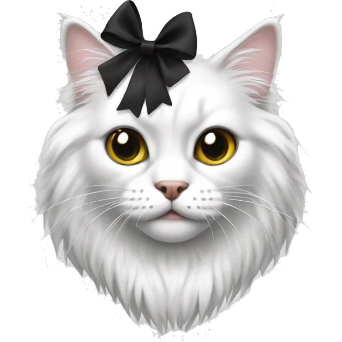 White maincoon with black ribbon  emoji