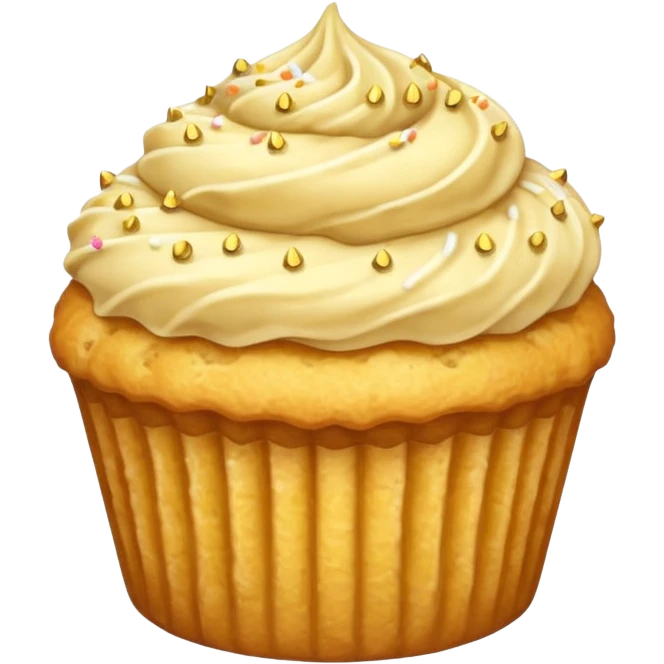 gold vanilla muffin gold sprinkles on top emoji