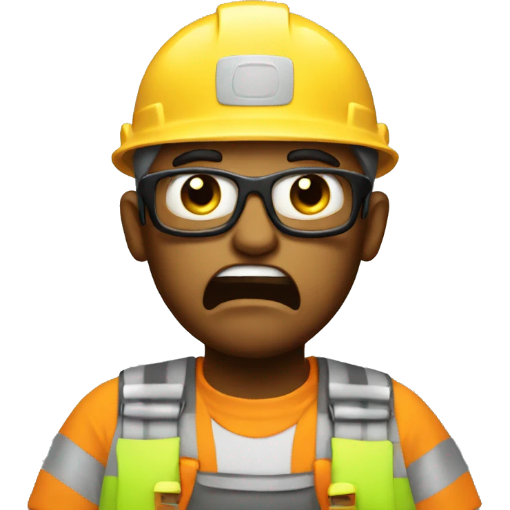 Scary construction worker emoji
