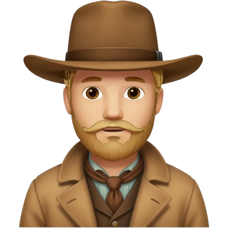 A blonde western man from America 1899 wild west with a hat and beard emoji