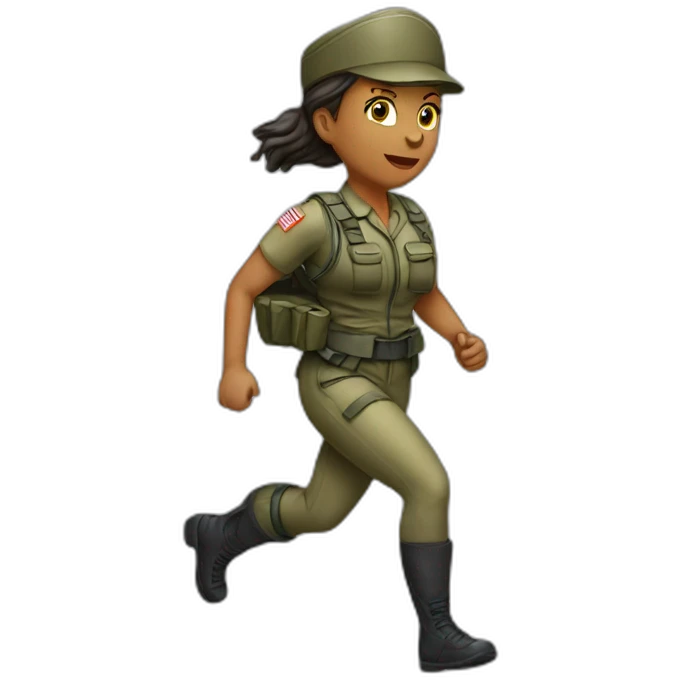 Femme  militaire courir 42 emoji