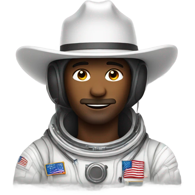 Astronaut wearing cowboy hat emoji