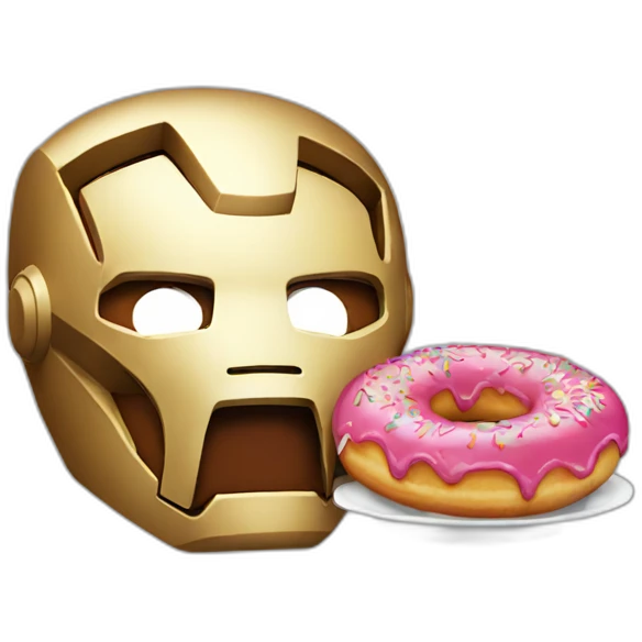 Iron man eating a donut emoji