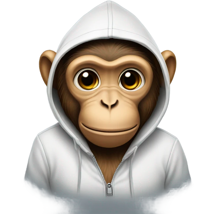 Monkey in hoodie with AirPods  emoji