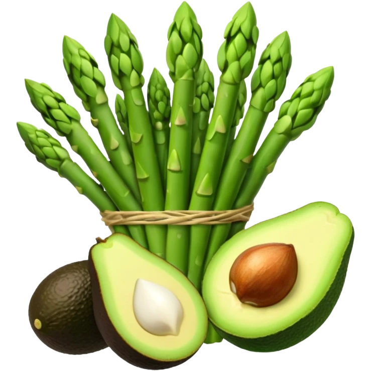 asparagus,avocado, broccoli, garlic emoji
