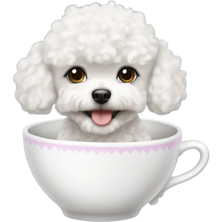 A white teacup poodle emoji