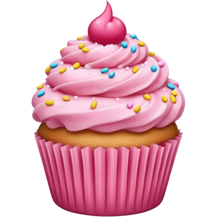 Cupcake with pink icing emoji