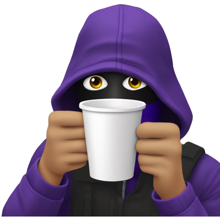bank robber drinking purple sprite  emoji