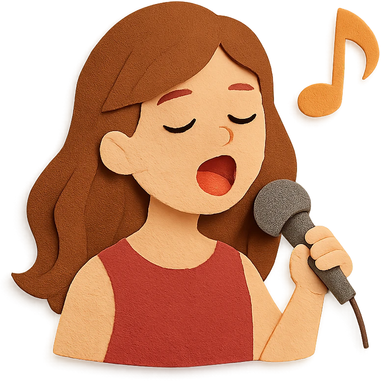 young lady singing emoji