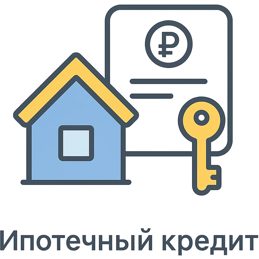 Ипотечный кредит. Линейный минималистичный рисунок  emoji