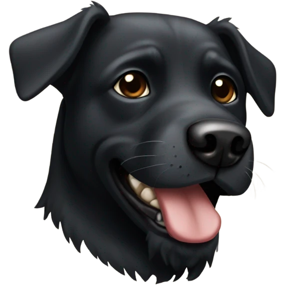 black dog with black beard on chin emoji
