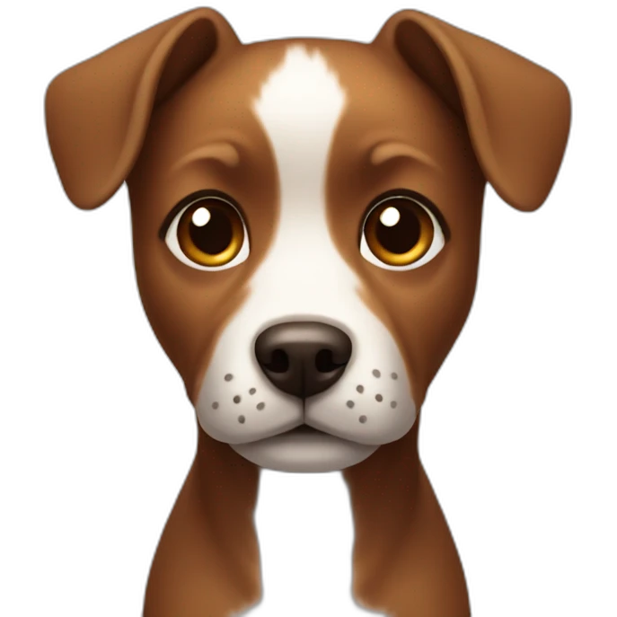small dog face completely brown color emoji