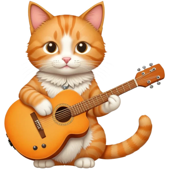 Cat holding guitar emoji