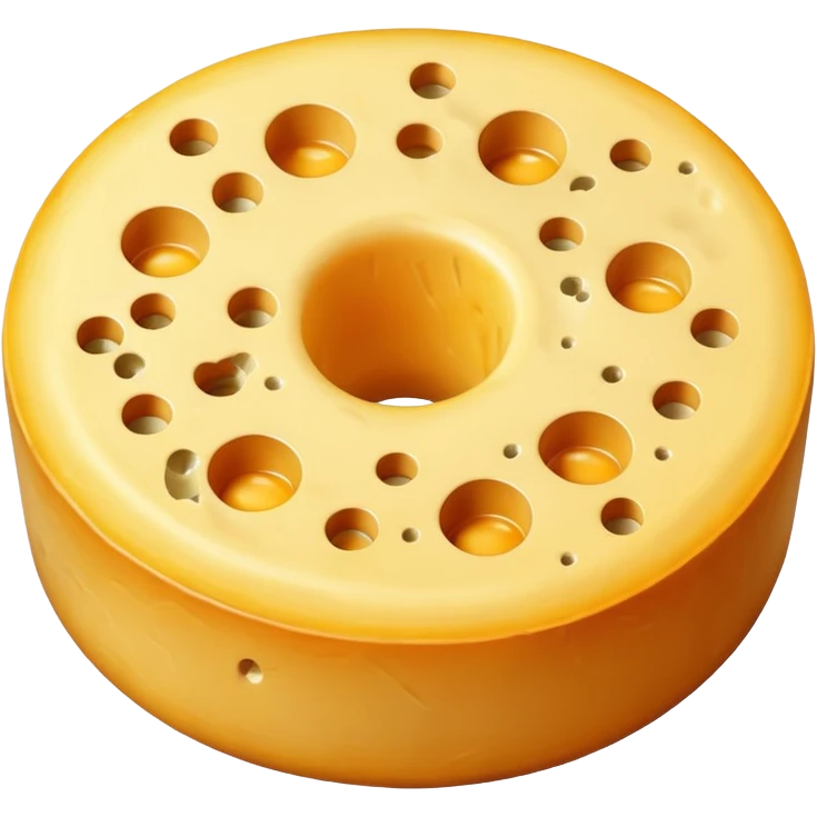 small aged cheese wheel with rind. emoji
