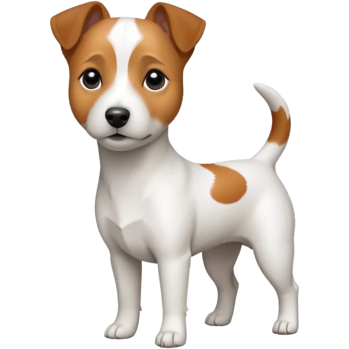 Helt vit Jack russel emoji