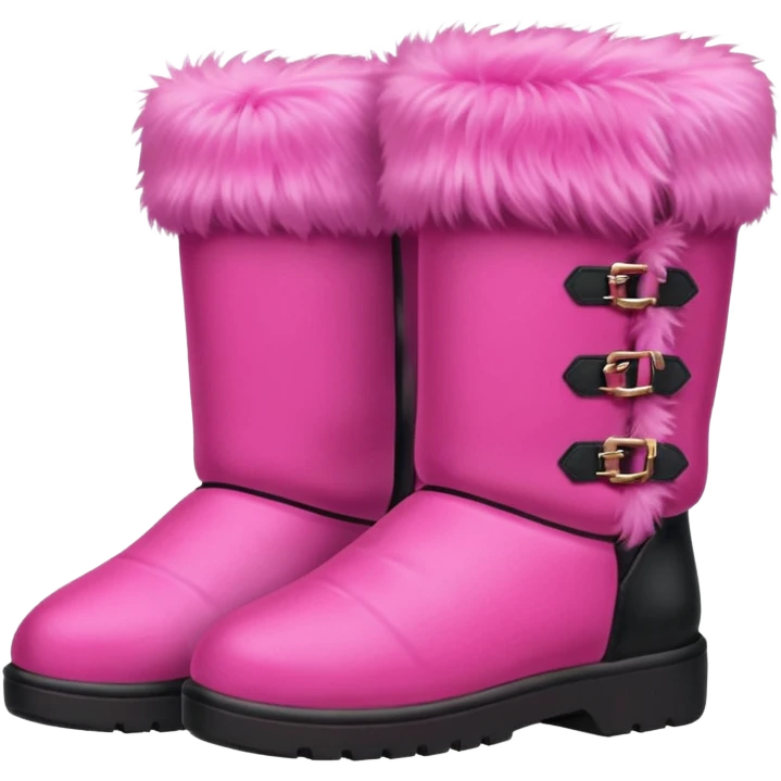 Cute pink fur boots emoji