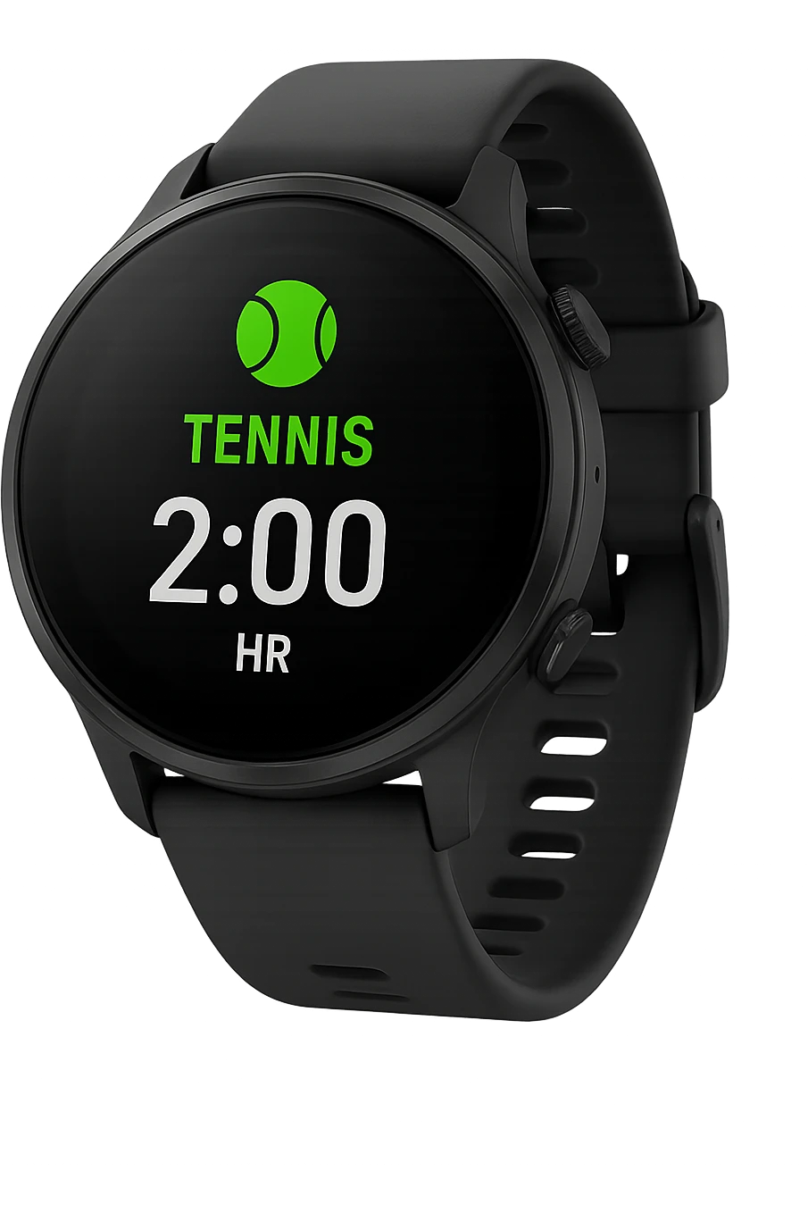 smartwatch con modalità attiva di tennis che segna 2 ore di tennis, REALISTICA 4K emoji
