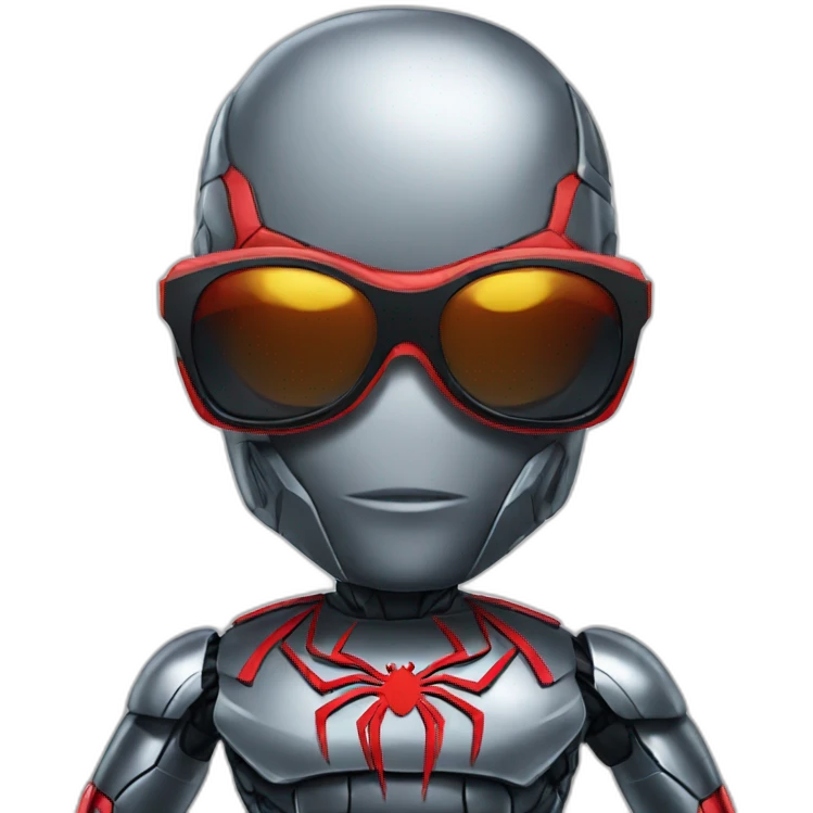 Robotic Spiderman with sunglasses  emoji