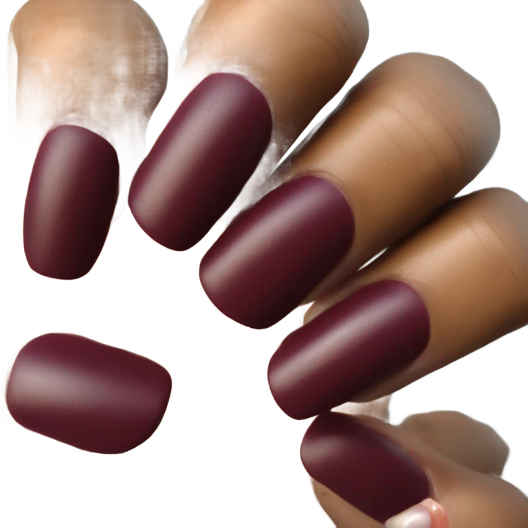 Maroon acrylic nails emoji