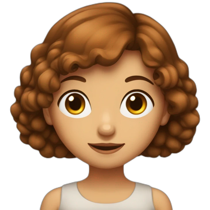 Une fille metisse avec les cheveux bruns et les yeux bruns emoji