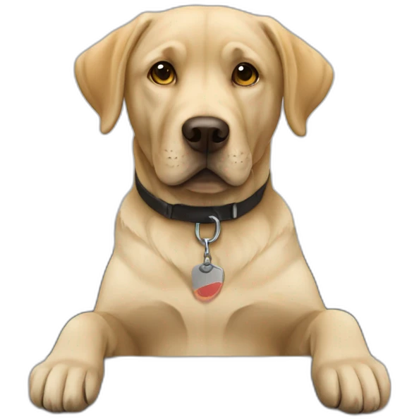 a labrador working in the office emoji