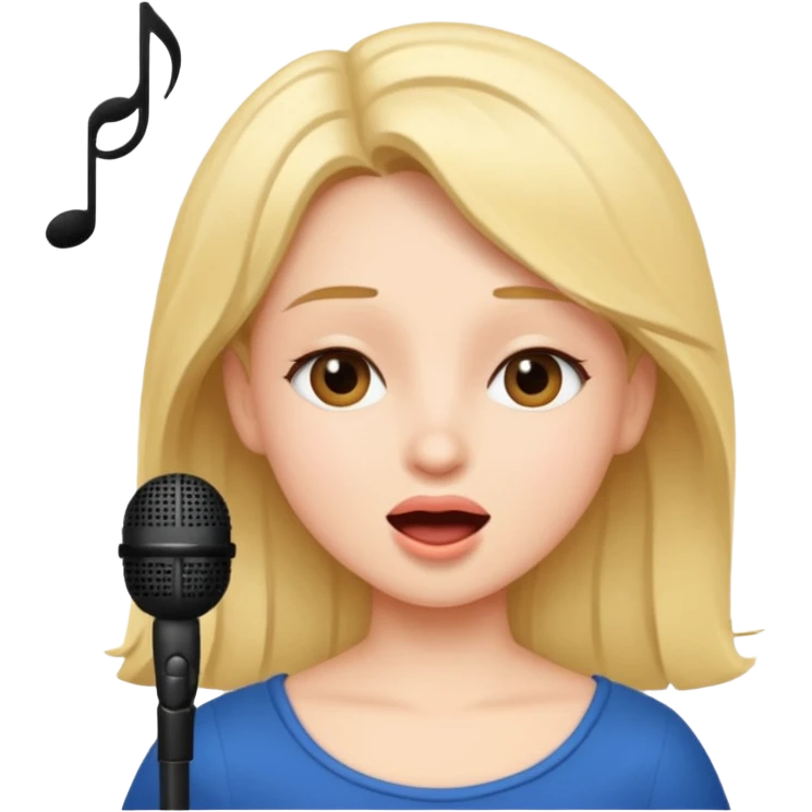 Crea una chica cantando  emoji