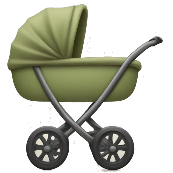 Khaki green baby stroller emoji  emoji
