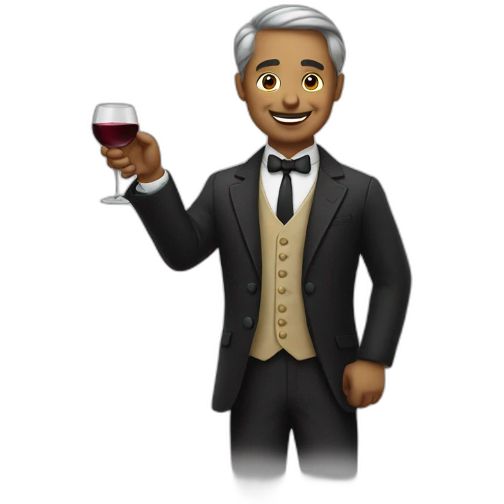 Gentleman offering wine emoji