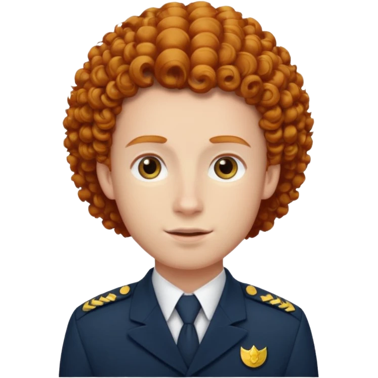 bellboy face big curly hair ginger emoji