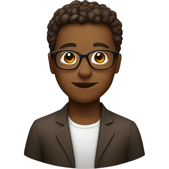art teachr with glasses and brown ha emoji