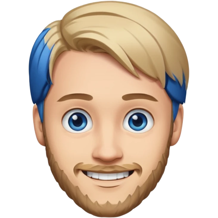 PewDiePie with blue eyes emoji
