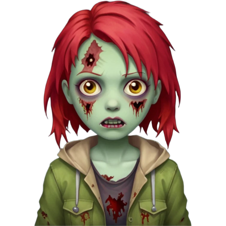 girl zombie with red hair emoji