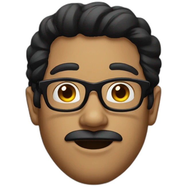 guy with big lips and glasees black hair emoji