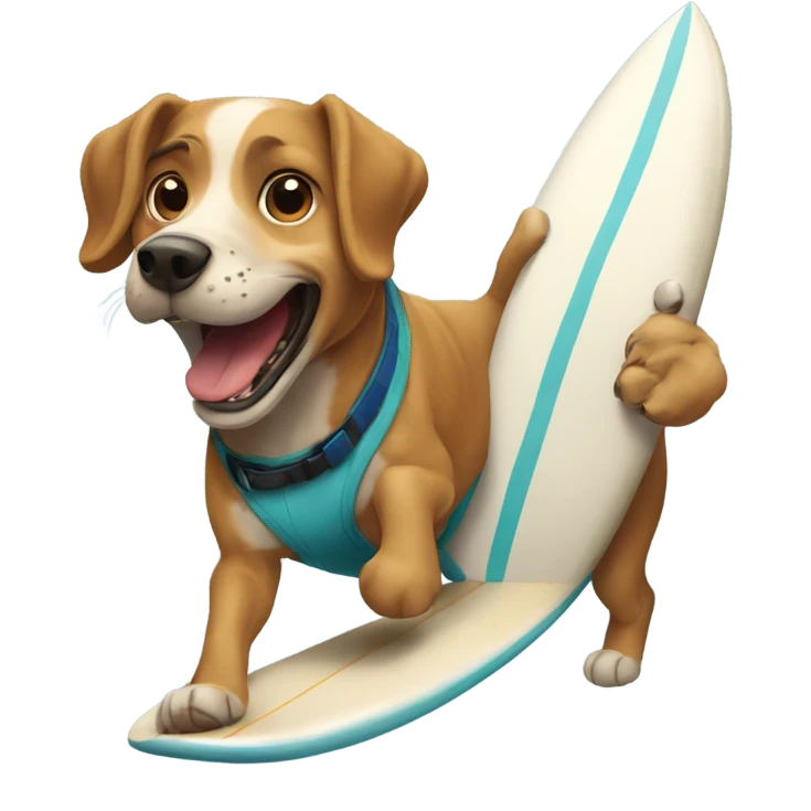 Perro surfeando emoji