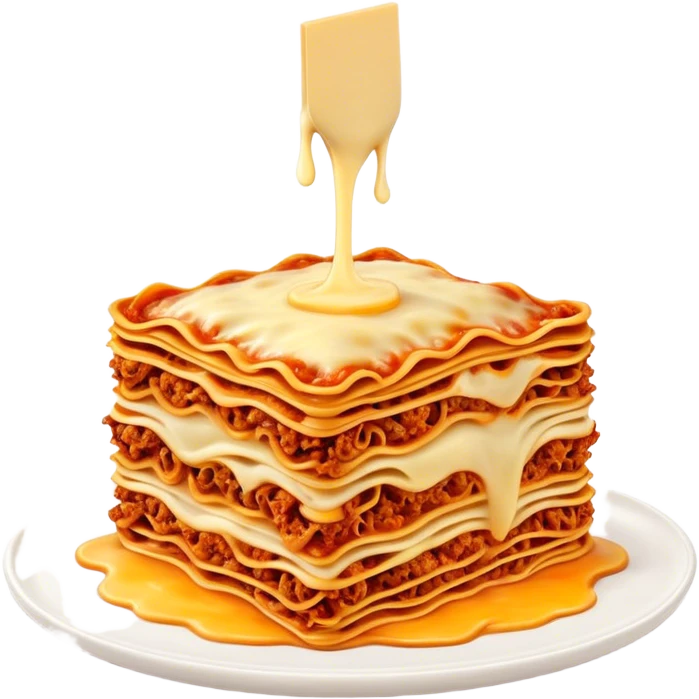 Cinematic Realistic Lasagne alla Bolognese Dish Emoji, depicted with layered pasta, rich meat sauce, and melted cheese rendered with exquisite detail and hearty, warm lighting. emoji