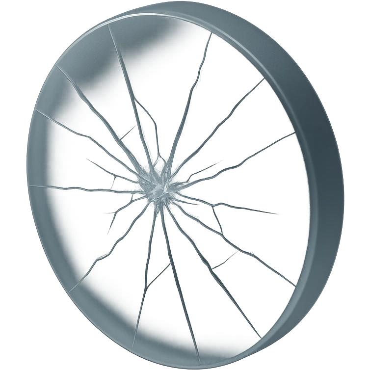 cracked glass with pressure lines in matte glass style emoji