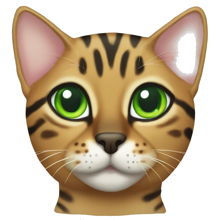 Bengal cat with green eyes emoji