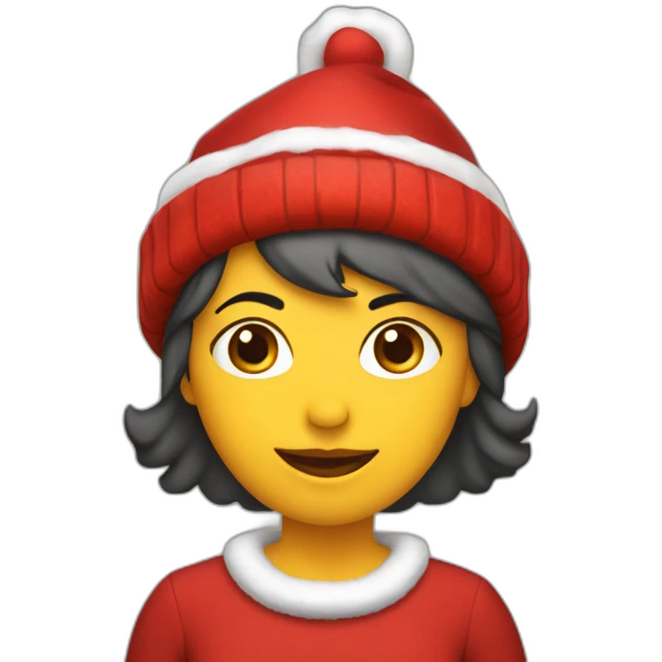 Mujer calva con gorro de navidad emoji