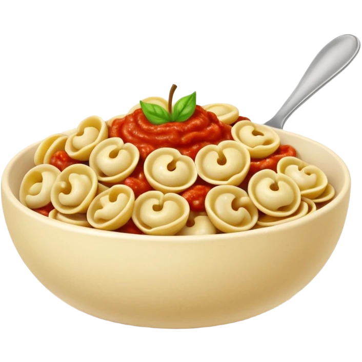realistic, detailed, appetizing bowl of orecchiette pasta, Apple emoji style emoji